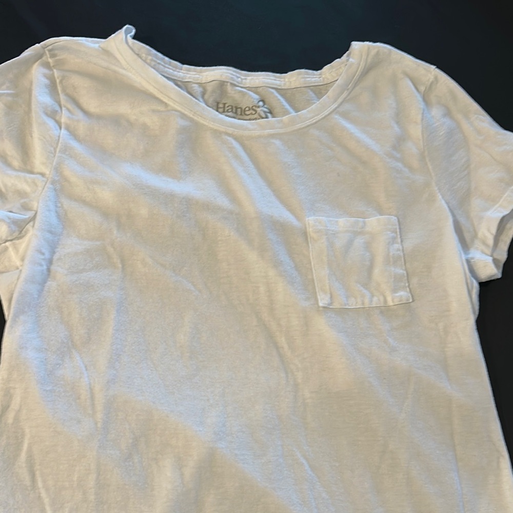 Hanes Women's White Short Sleeve Tee